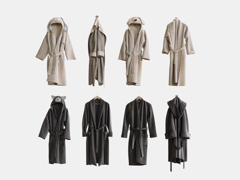  现代浴袍su模型 