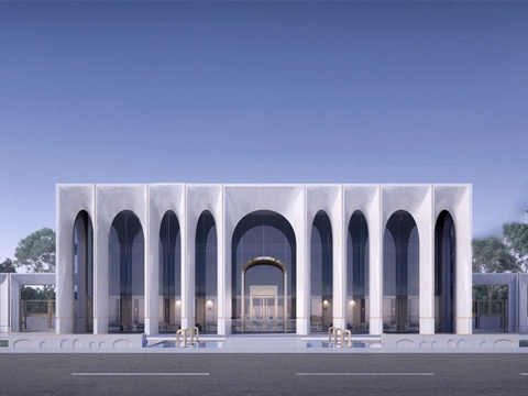 现代售楼处建筑 售楼部建筑su模型