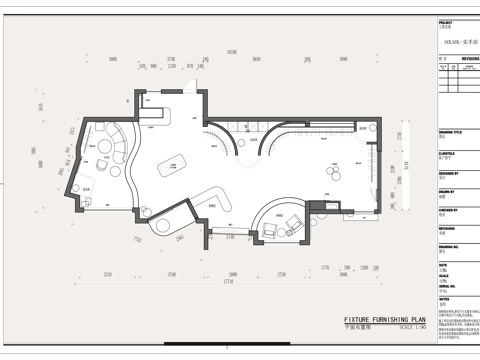 solsol买手专卖店服装专卖店cad施工图