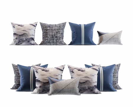  现代抱枕枕头su模型 