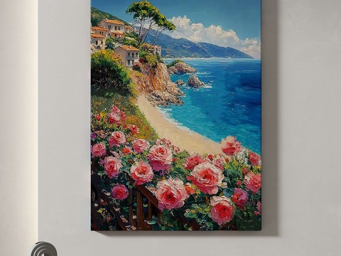  现代，风景，油画，治愈系，简约，新中式，儿童，挂画3d模型 