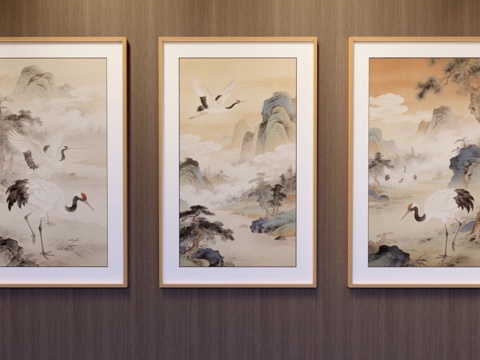 竖挂装饰画su模型