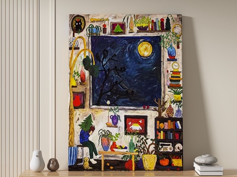  现代，抽象，儿童，挂画3d模型 