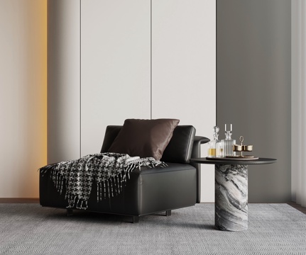 现代意式单人沙发su模型