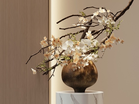 现代花瓶花艺插花su模型