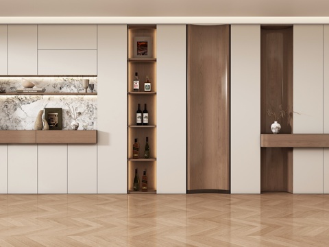  现代餐边柜 酒柜 柜子组合 玄关柜 背景柜3d模型 