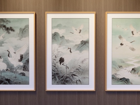 竖挂装饰画su模型