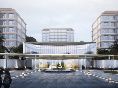 现代售楼处建筑 售楼部建筑su模型