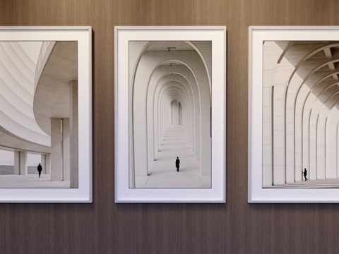 竖挂装饰画su模型