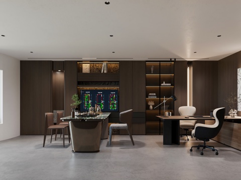  现代办公室 意式办公区 极简公司前台 意式公司前台 现代办公3d模型 