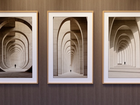 竖挂装饰画su模型