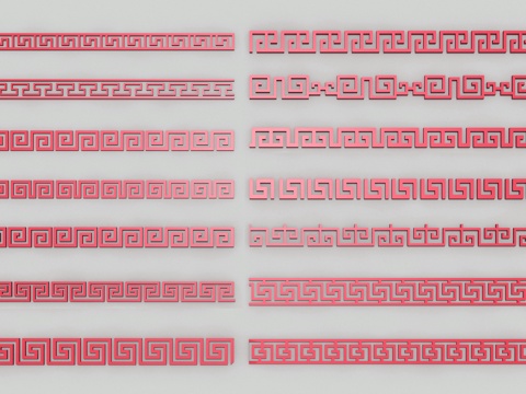  中式回纹su模型 