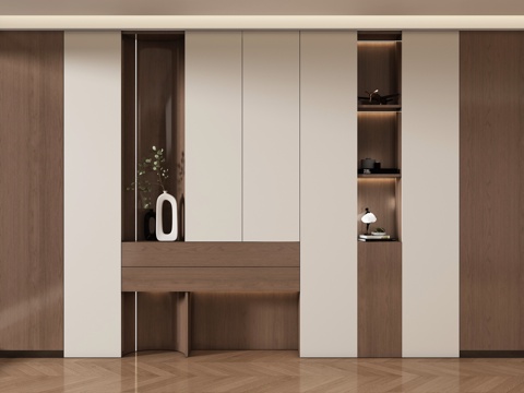 现代玄关柜 储物柜 书柜 背景柜 边柜3d模型