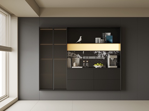 现代酒柜餐边柜3d模型