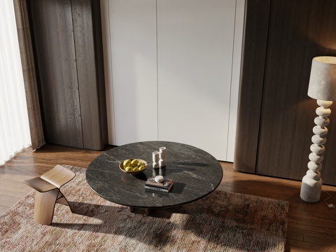  现代茶几组合  装饰品 落地灯  地毯su模型su模型 