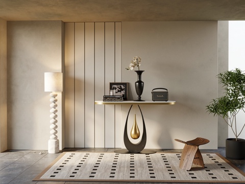  现代轻奢端景台su模型 