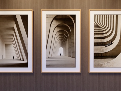 竖挂装饰画su模型