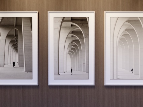 竖挂装饰画su模型