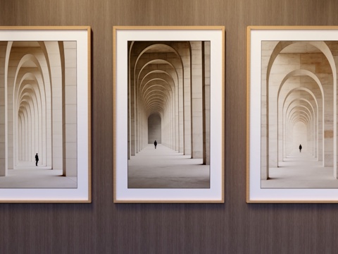 竖挂装饰画su模型