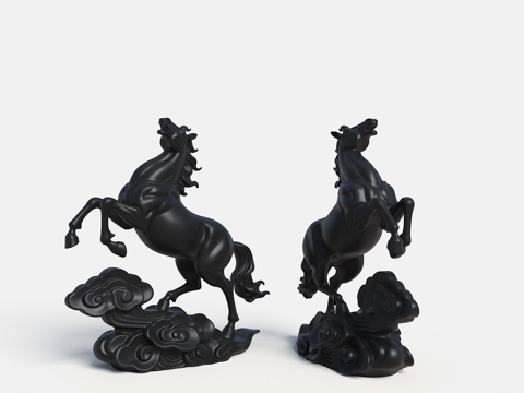 现代雕塑 景观雕塑 马雕塑 动物雕塑摆件 马踏祥云雕塑 主题su模型