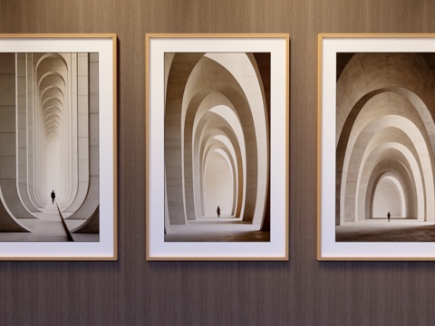 竖挂装饰画su模型