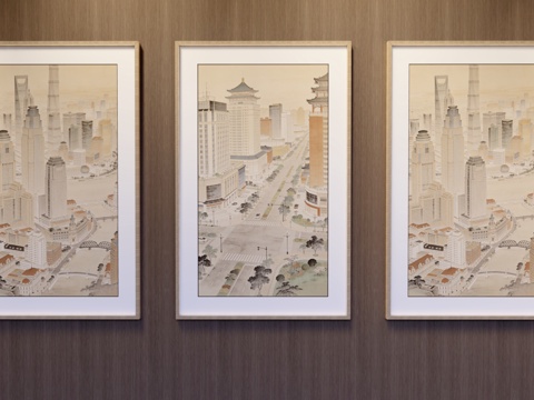 竖挂装饰画su模型