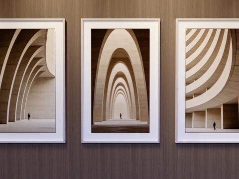 竖挂装饰画su模型