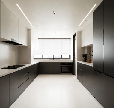  极简封闭式厨房 现代厨房3d模型 