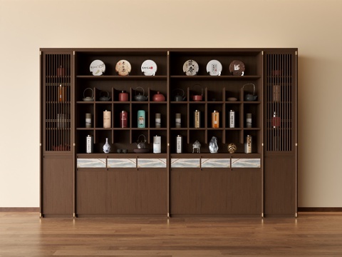 新中式装饰柜3d模型