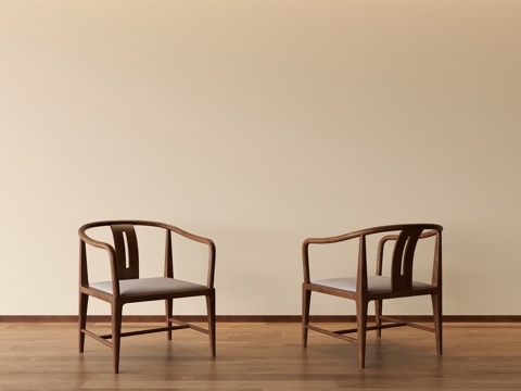 新中式休闲椅单椅3d模型