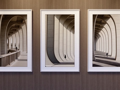 竖挂装饰画su模型