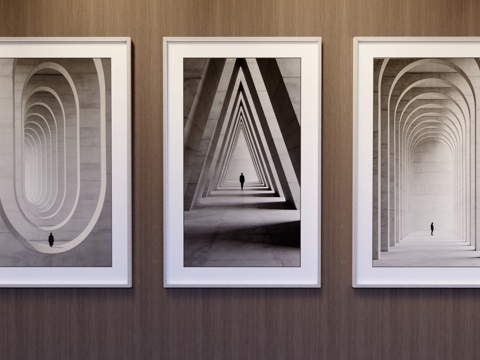 竖挂装饰画su模型