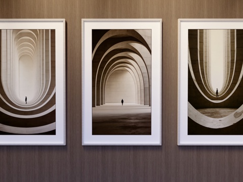 竖挂装饰画su模型