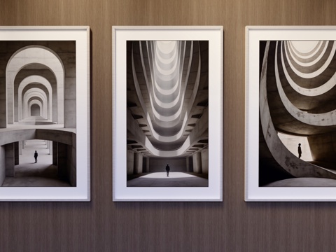 竖挂装饰画su模型