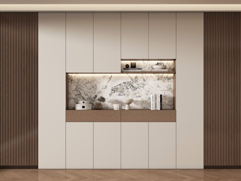  现代餐边柜 储物柜 背景柜 酒柜 装饰柜3d模型 