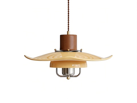  中古风儿童房吊灯 奶油复古吊灯 咖啡店餐厅吊灯 金属包豪斯小3d模型 