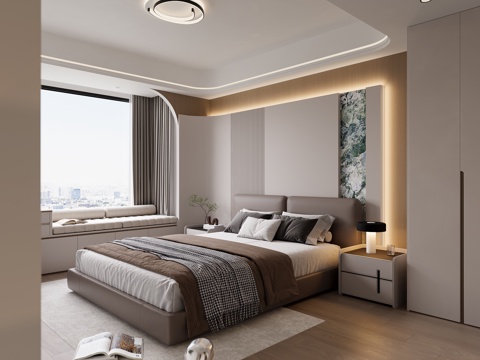 意式卧室su模型