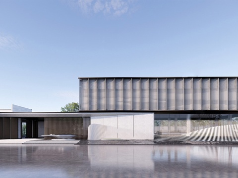 现代售楼处建筑 售楼部建筑su模型