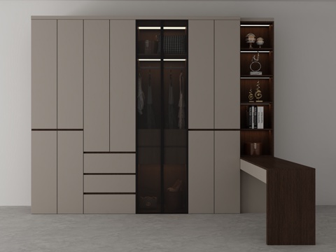  现代衣柜3d模型 