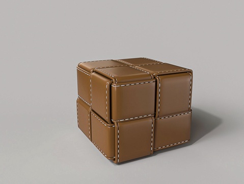  现代编织皮革坐墩 坐凳3d模型 