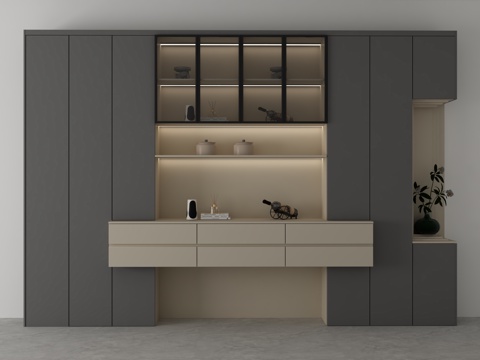  现代酒柜3d模型 