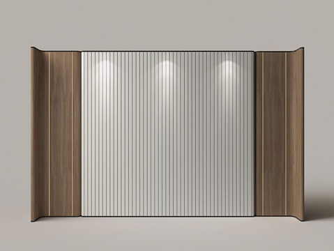  现代家居卧室实木阑珊背景墙 护墙板3d模型3d模型 
