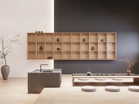 卫生间 客厅 客餐厅 茶桌椅 卧室su模型