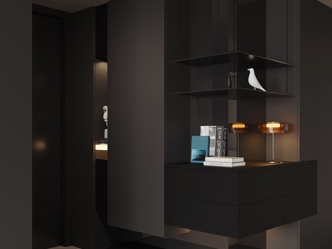 现代转角鞋柜su模型