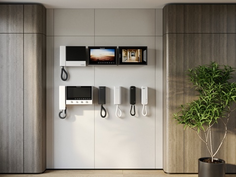  现代电话_可视电话_门禁机_可视门铃su模型 