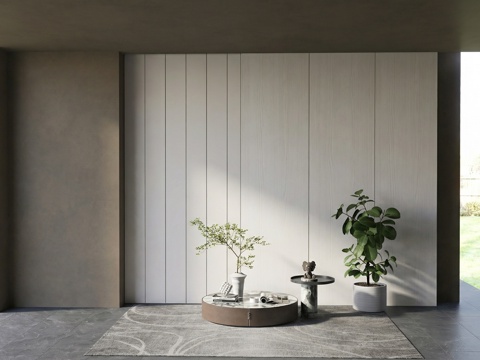 现代茶几组合su模型