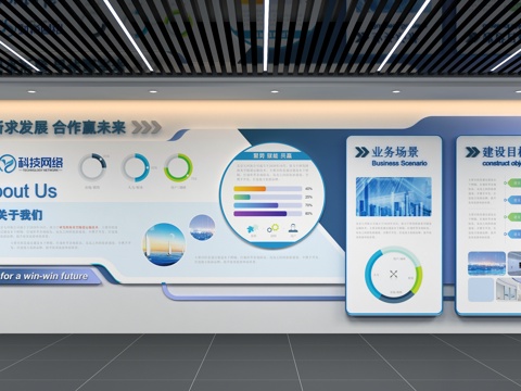  企业文化墙3d模型 