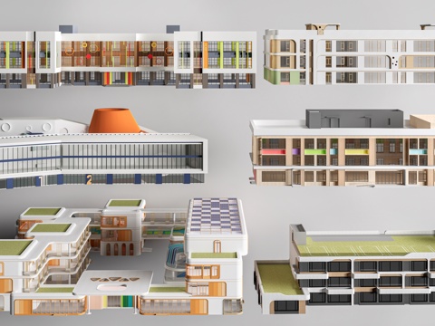 现代幼儿园建筑su模型