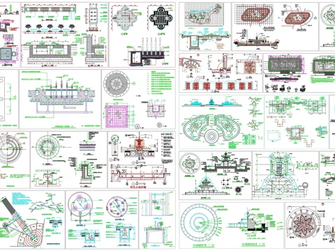 景观喷泉园林喷泉广场喷泉剖面做法工艺详图节点CAD素材图库cad施工图