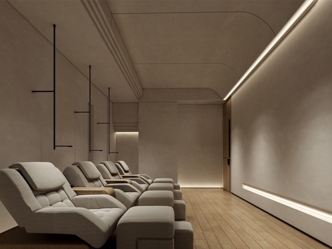 侘寂足疗按摩包厢 按摩足疗店 spasu模型